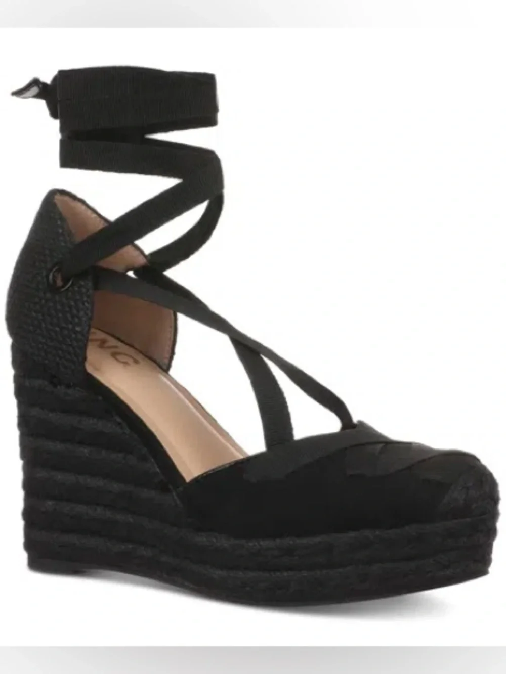 🔥INC International Concepts Women's Black Merryy Espadrille Wedge Sandals🔥
